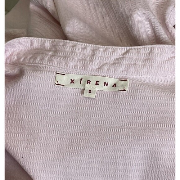 Xirena Womens Long Sleeve Popover Shirt Blouse Size S Light Pink Cotton - Picture 7 of 9